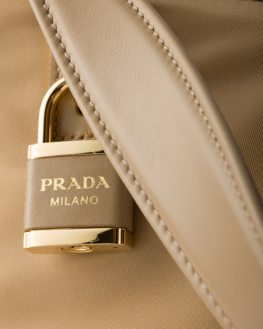 Prada Aimée Large Re-Nylon and Leather Shoulder Bag With Padlock - Image 2